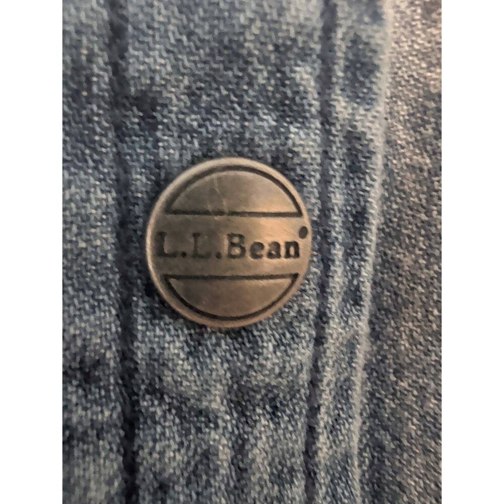 L.L. Bean Sheath Denim Short Sleeve Denim Shirt Dress Snap Front Size 15 OVS29 - Picture 5 of 7